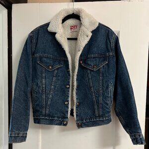 Vintage 1980's Levi's Denim Sherpa Jacket USA Made